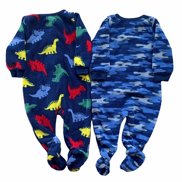 Absorba 2 Bundle Set Fleece Footed Onesie PJ 6M - Picture 2 of 7